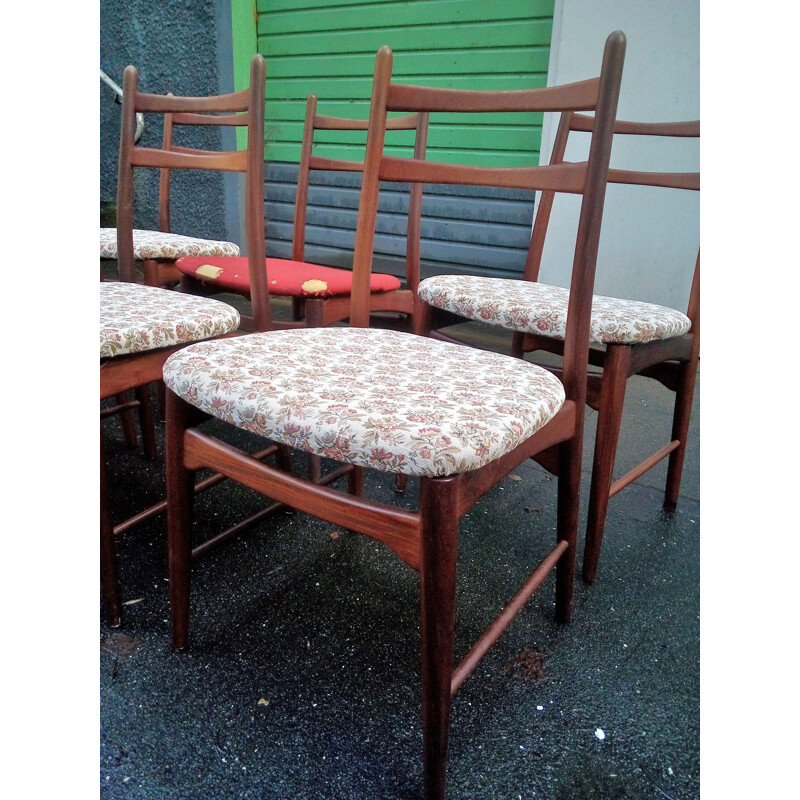 Set van 6 vintage Deense eetkamerstoelen