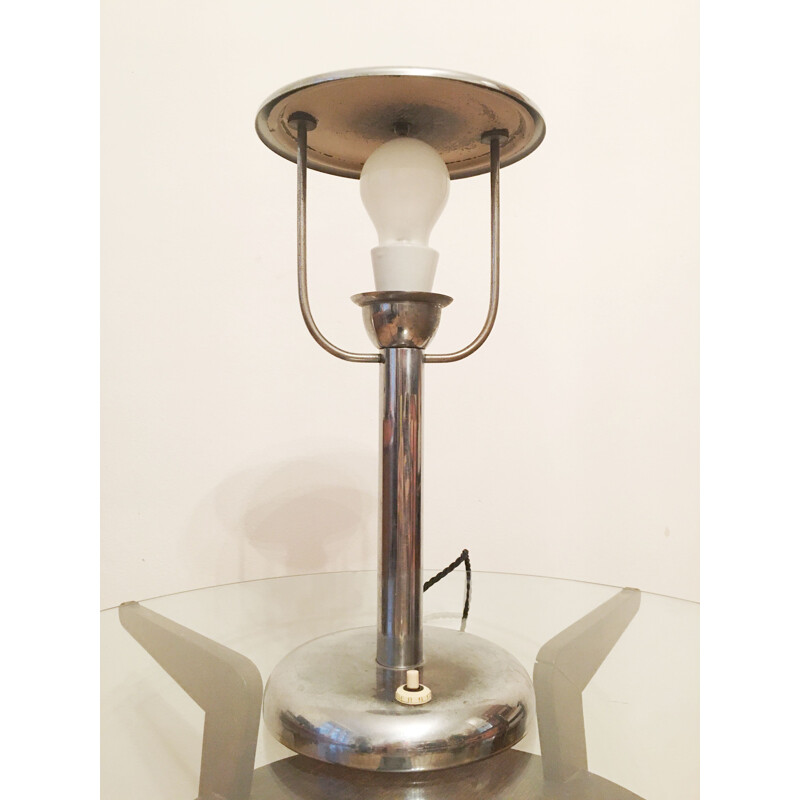 Art Deco Tischlampe aus Stahl von Napako, 1930er Jahre