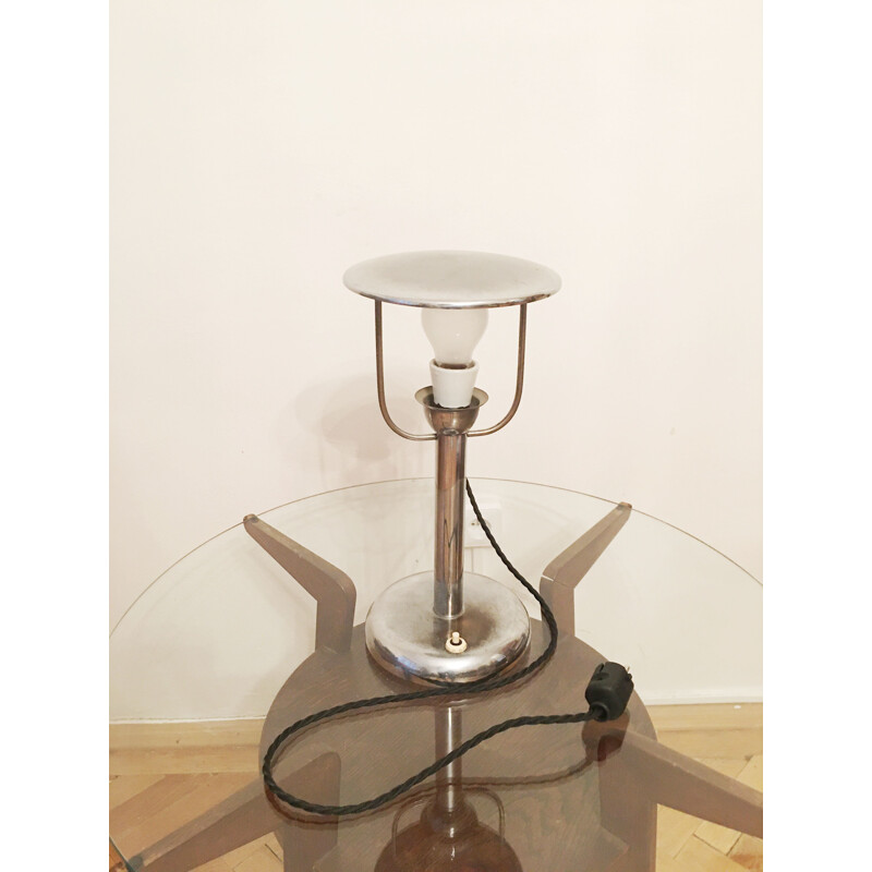 Vintage Art deco Steel Table Lamp by Napako, 1930s