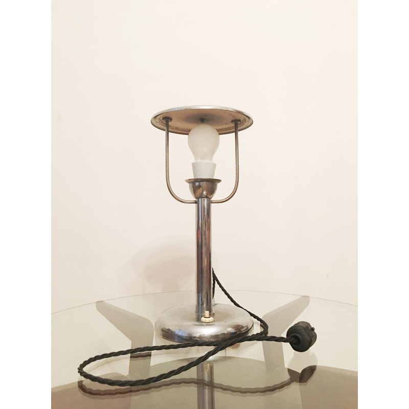 Lampe de table Art deco en acier par Napako, 1930s
