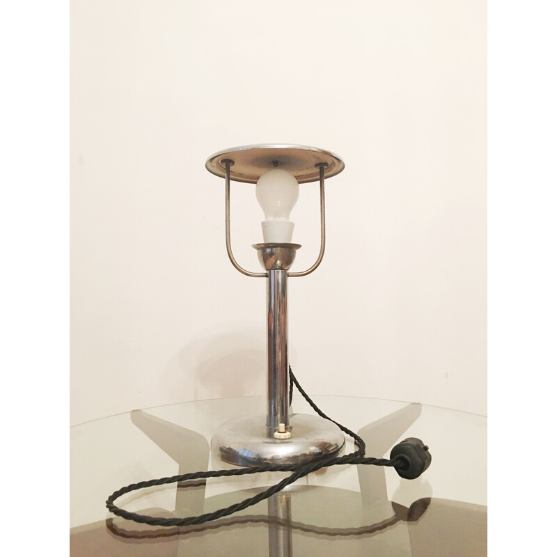 Vintage Art deco Steel Table Lamp by Napako, 1930s