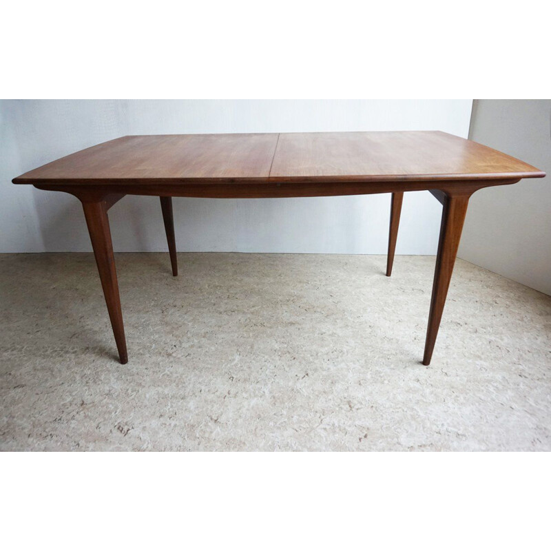 Vintage extendable teak dining table by Louis van Teeffelen for Webe 1960s