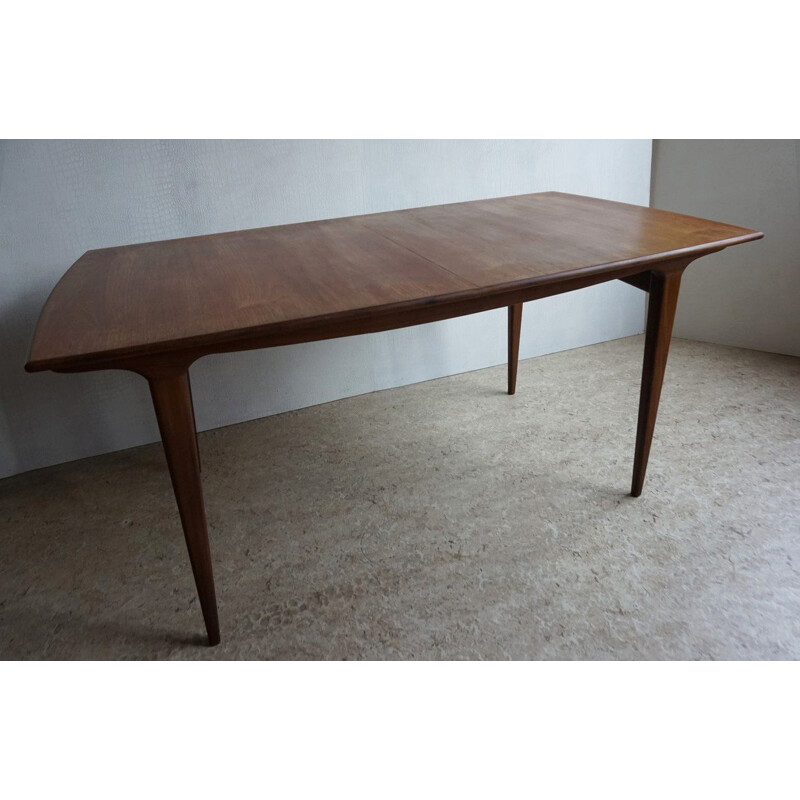 Vintage extendable teak dining table by Louis van Teeffelen for Webe 1960s