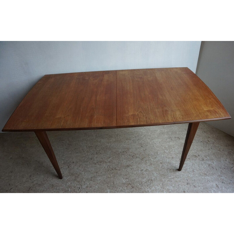 Vintage extendable teak dining table by Louis van Teeffelen for Webe 1960s