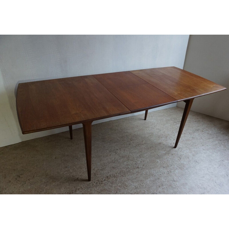 Vintage extendable teak dining table by Louis van Teeffelen for Webe 1960s