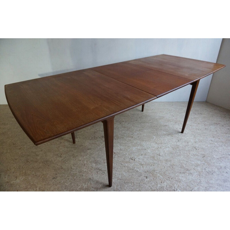 Vintage extendable teak dining table by Louis van Teeffelen for Webe 1960s