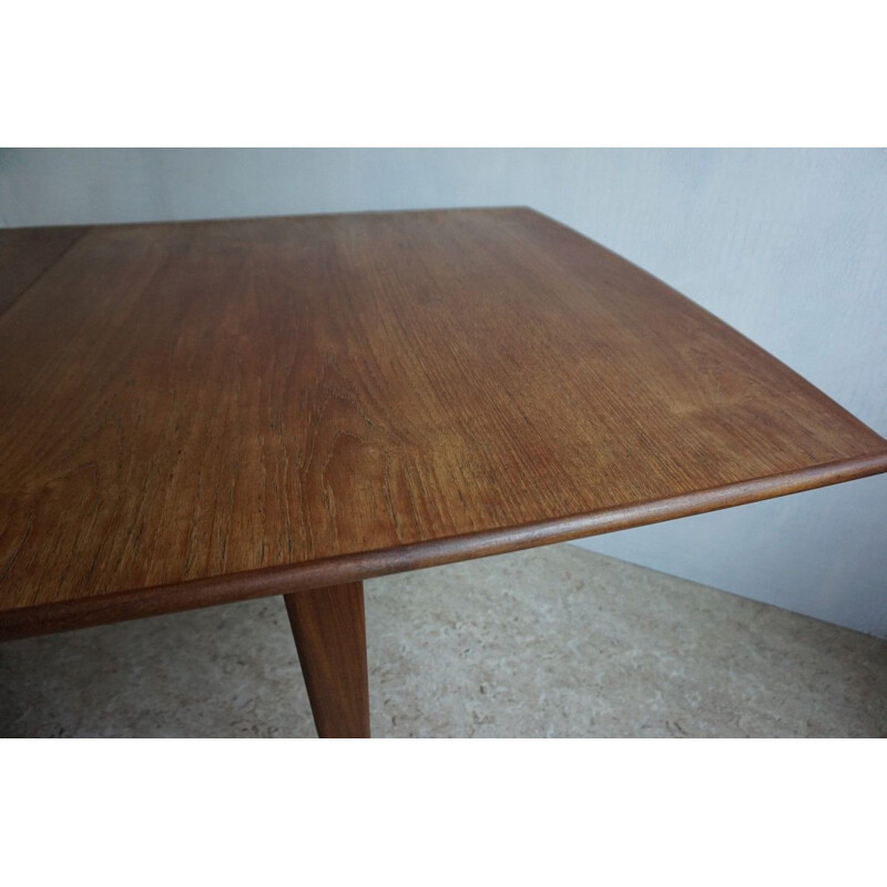 Vintage extendable teak dining table by Louis van Teeffelen for Webe 1960s