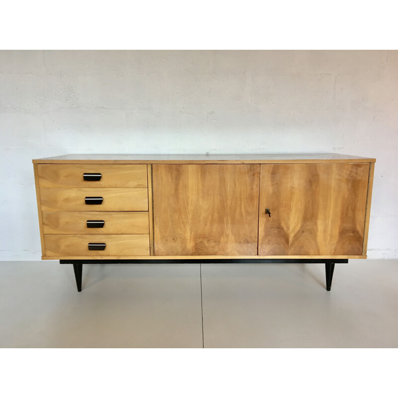 Vintage sycamore wood sideboard, 1950