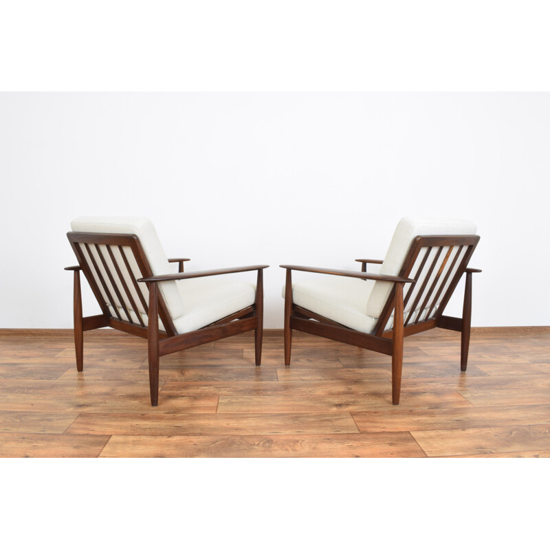 Pair of vintage Danish teak armchairs, 1960