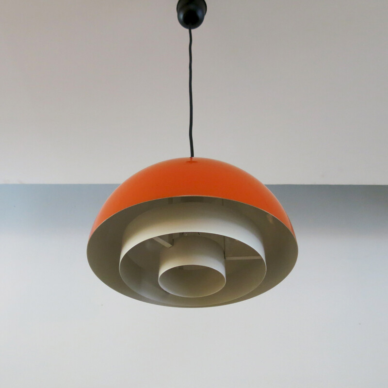 Fog & Mørup hanging lamp in metal, Jo HAMMERBORG - 1970s