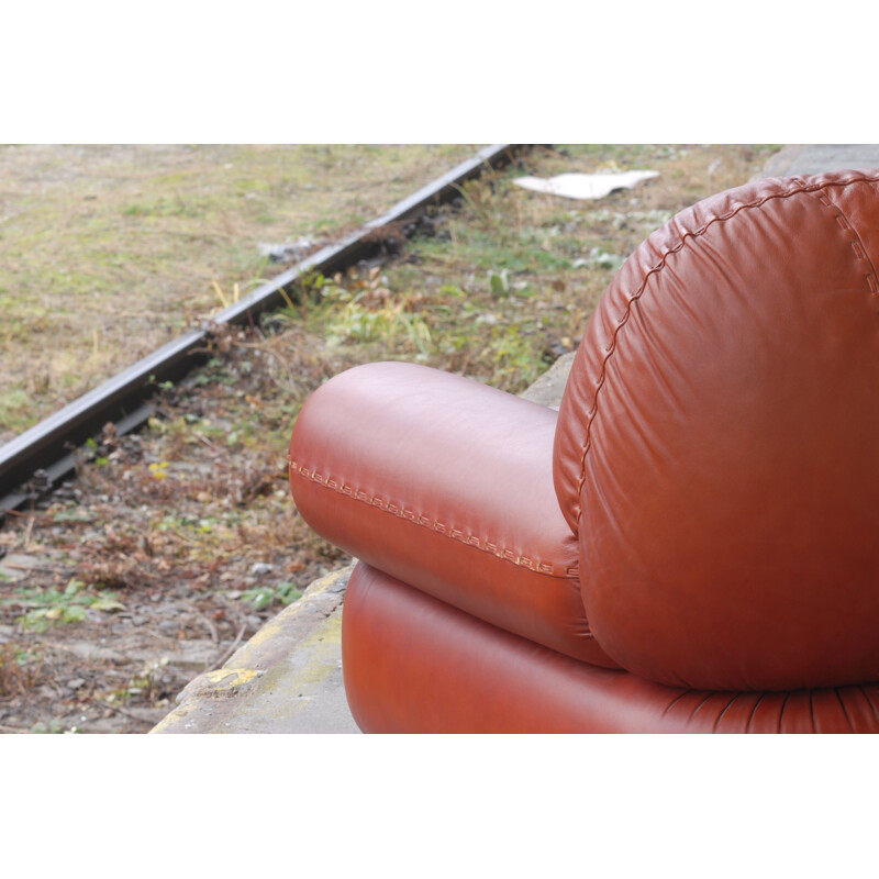 Vintage brown leather 2 seater sofa