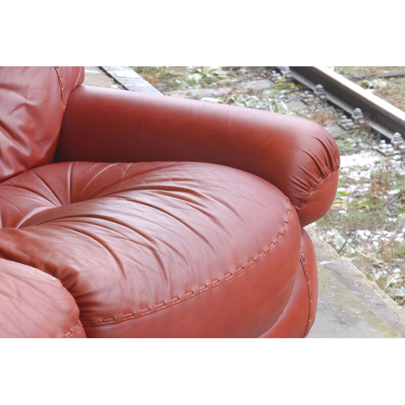 Vintage brown leather 2 seater sofa