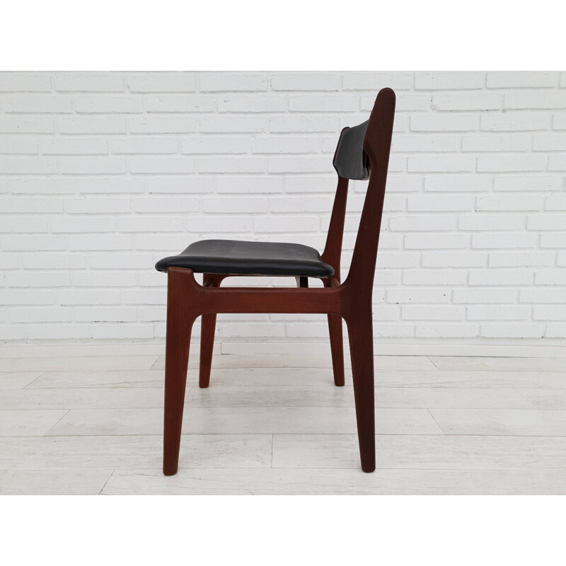 Set of 4 vintage chairs with teak frame, Denmark, 1970s