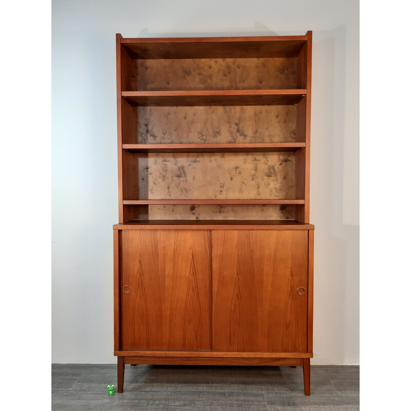 Vintage teak bookcase by PLYFA, Sweden, 1950s