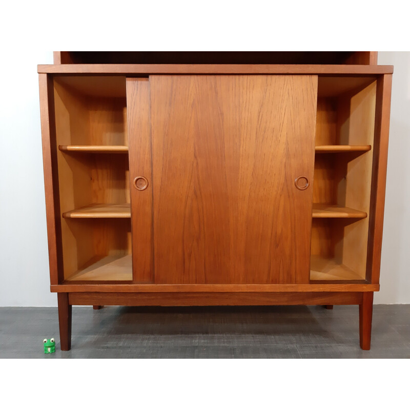 Vintage teak bookcase by PLYFA, Sweden, 1950s