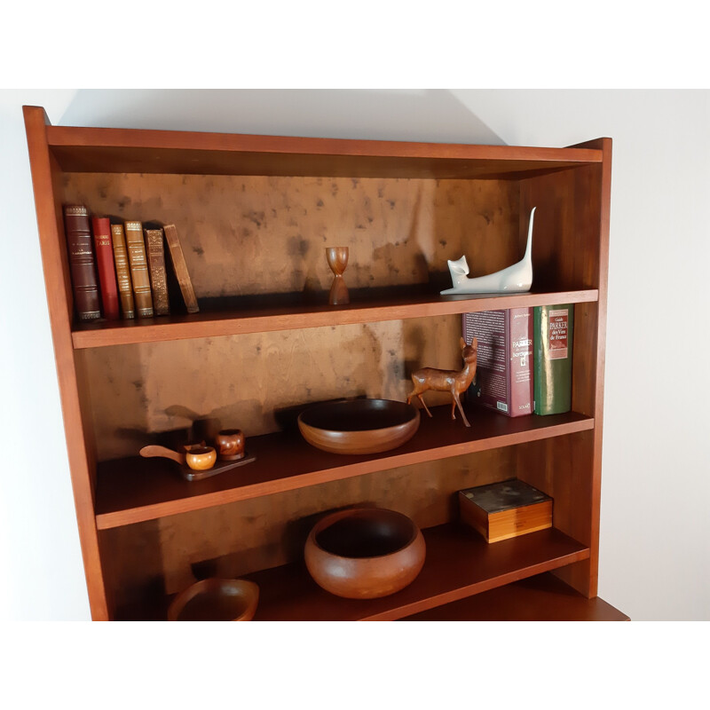 Vintage teak bookcase by PLYFA, Sweden, 1950s