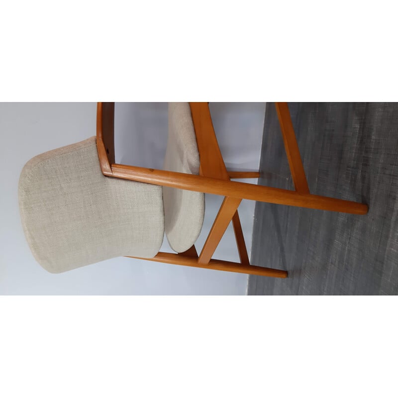 Paar vintage eiken stoelen van Larsen en Madsen voor Fritz Hansen, Denemarken 1950