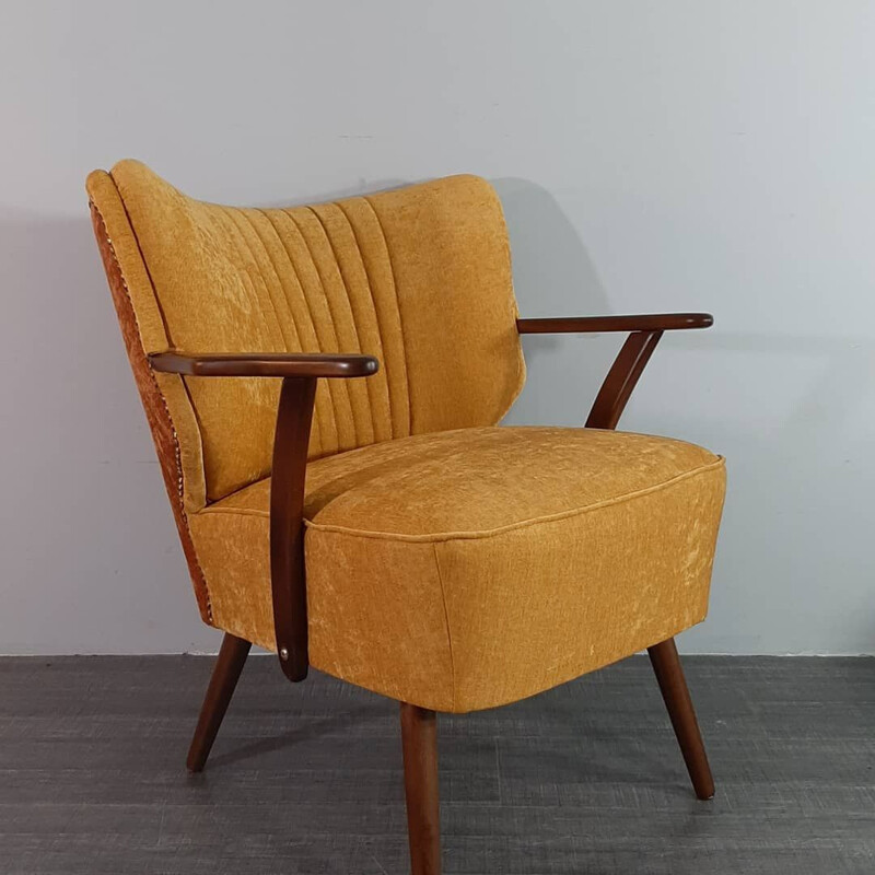 Vintage yellow cocktail armchair, Germany, 1950s