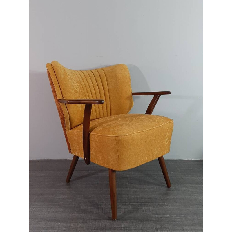 Vintage yellow cocktail armchair, Germany, 1950s