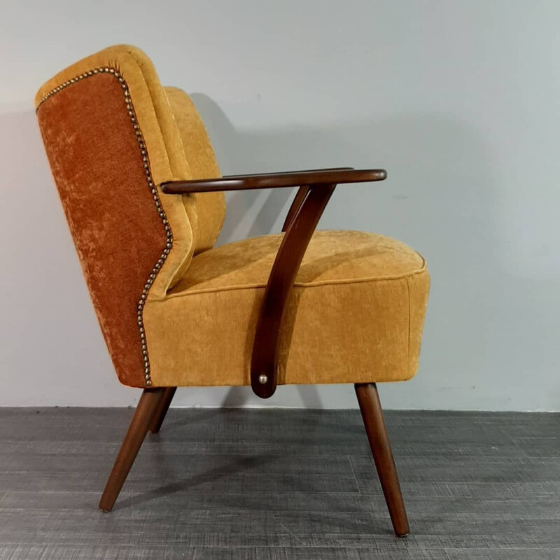 Vintage yellow cocktail armchair, Germany, 1950s