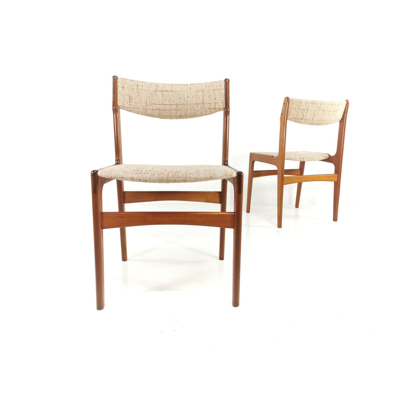 Set of 4 vintage Teak Dining Chairs by Erik Buch, Denmark