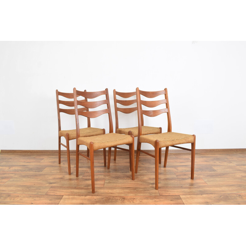 Set of 4 vintage teak chairs by Arne Wahl Inversen for Glyngøre Stolefabrik, 1960s