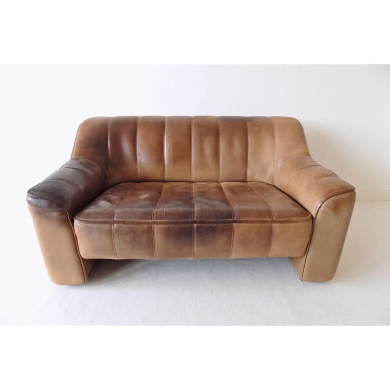 Vintage leather DS44 2 sofa by De Sede