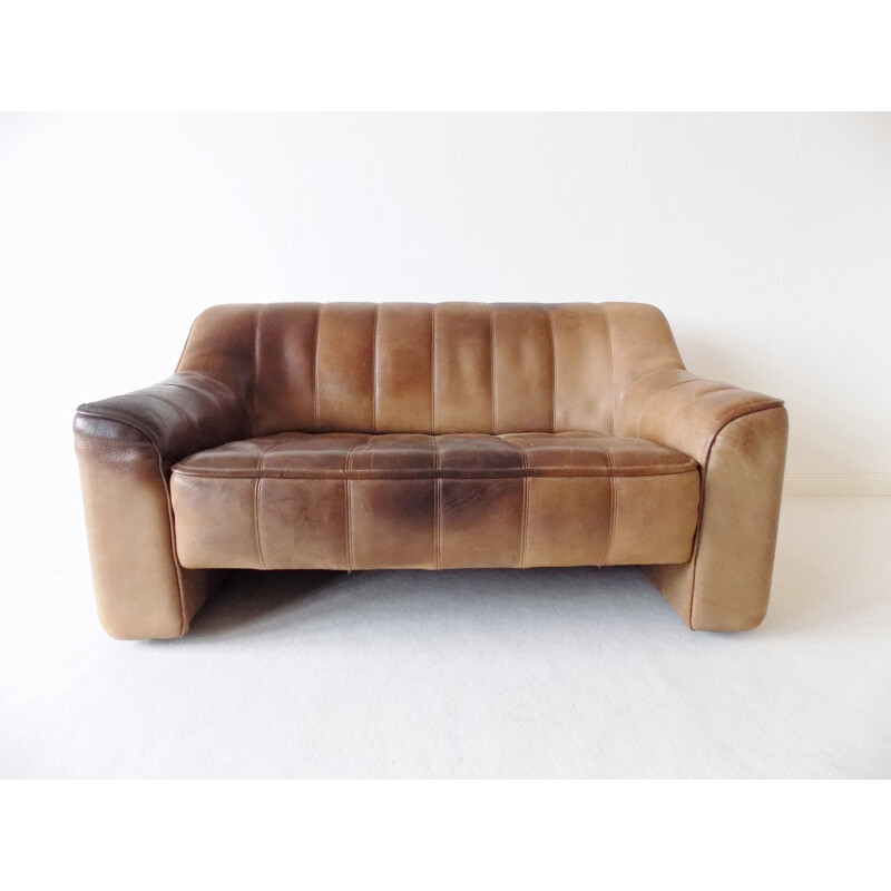 Vintage leather DS44 2 sofa by De Sede