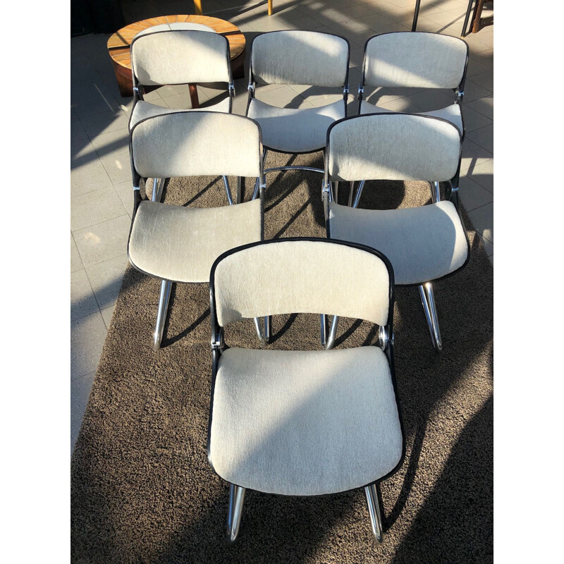 Suite of 6 vintage chairs by Etienne Fermigier, 1970s