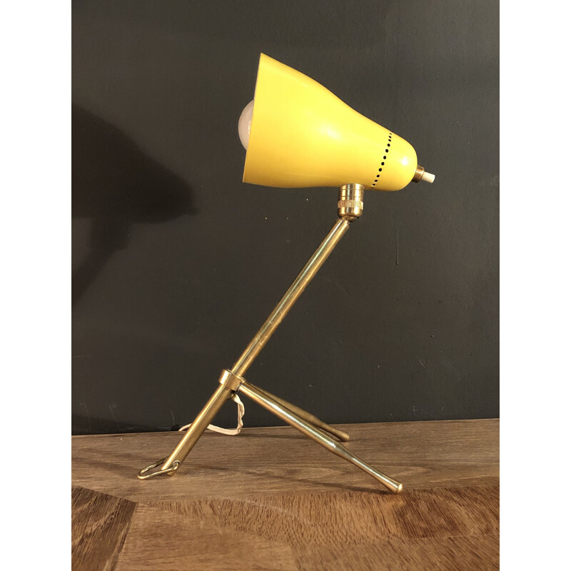 Lampe vintage italienne jaune 1950
