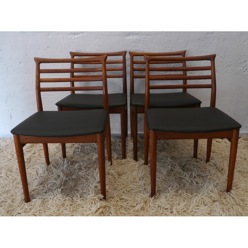 4 chairs Vintage Danish Teak - 1960s