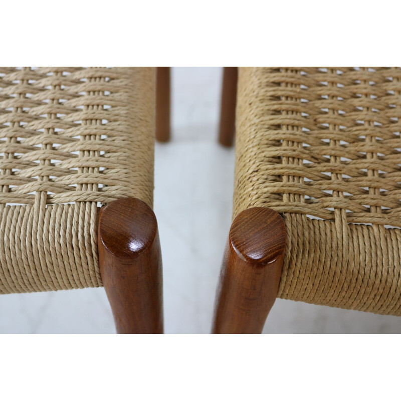 Set of 4 vintage teak chairs by Niels Møller, Denmark