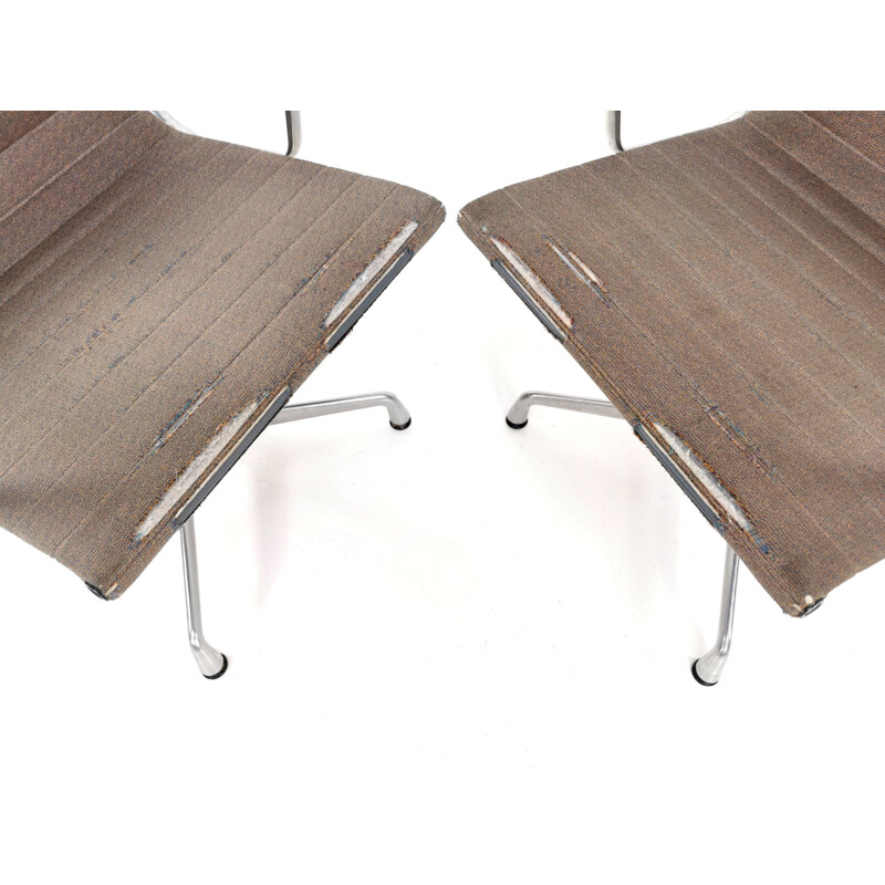 Pair of EA 107 vintage office armchairs by Charles & Ray Eames for Vitra