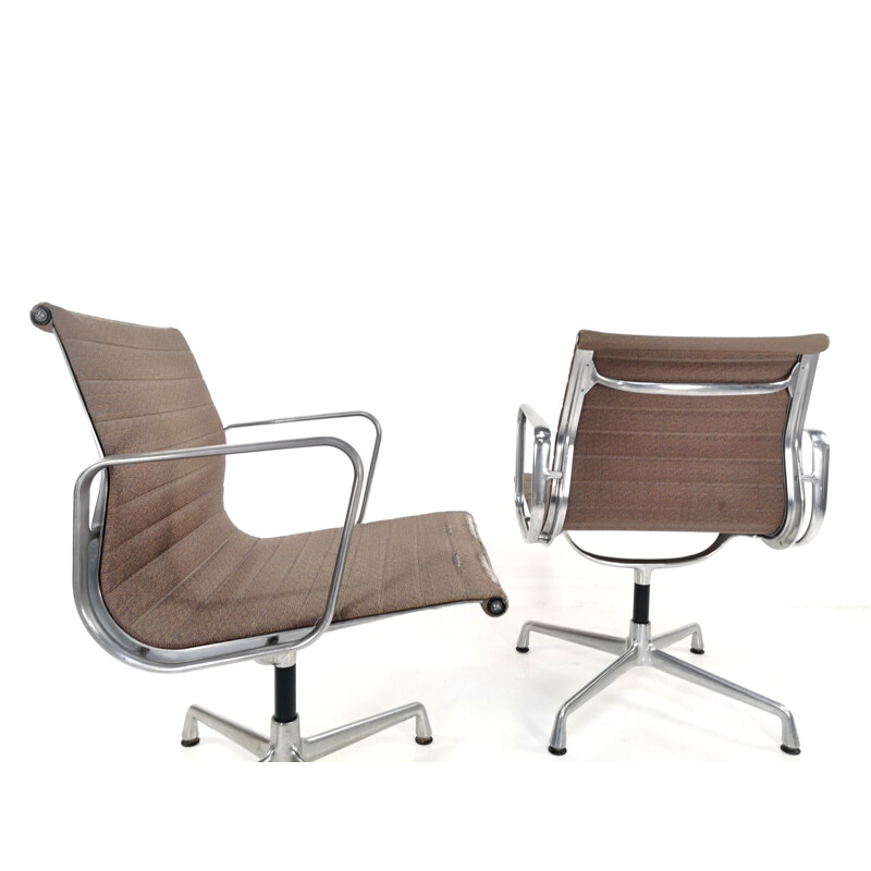 Pair of EA 107 vintage office armchairs by Charles & Ray Eames for Vitra