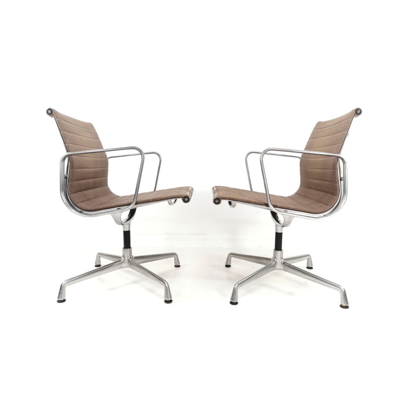 Pair of EA 107 vintage office armchairs by Charles & Ray Eames for Vitra