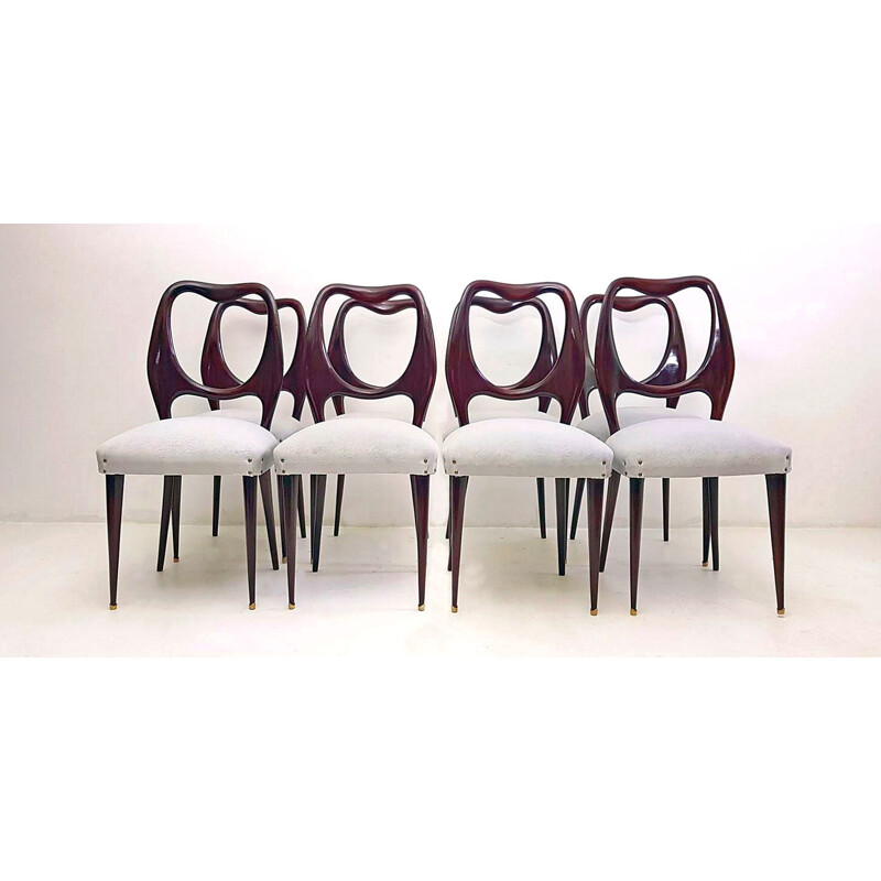 Set of Eight vintage Dining Chairs by Vittorio Dassi, Italy