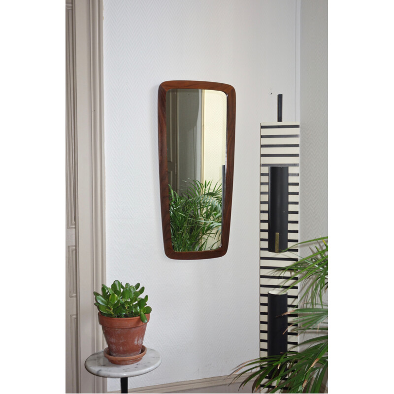 Vintage scandinavian teak mirror 1960