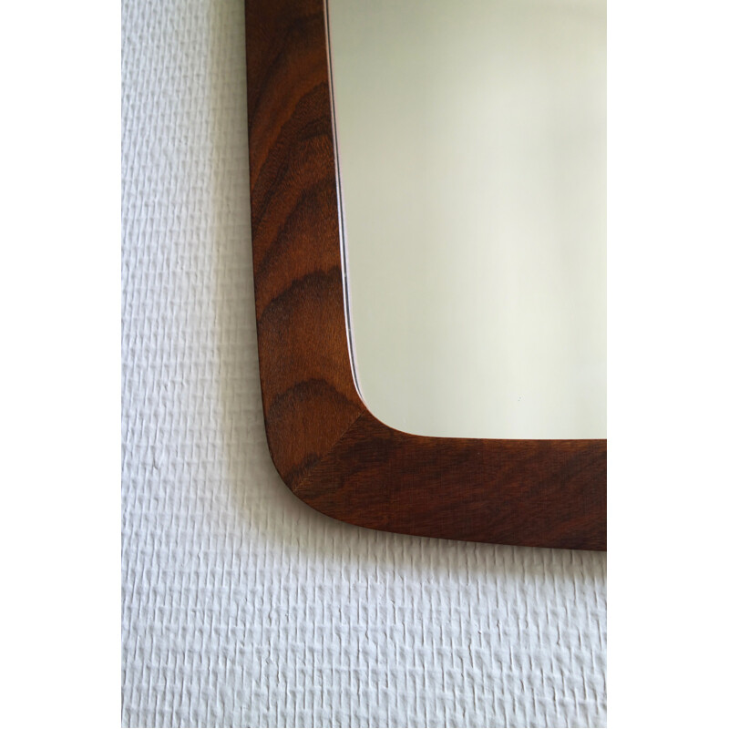 Vintage scandinavian teak mirror 1960