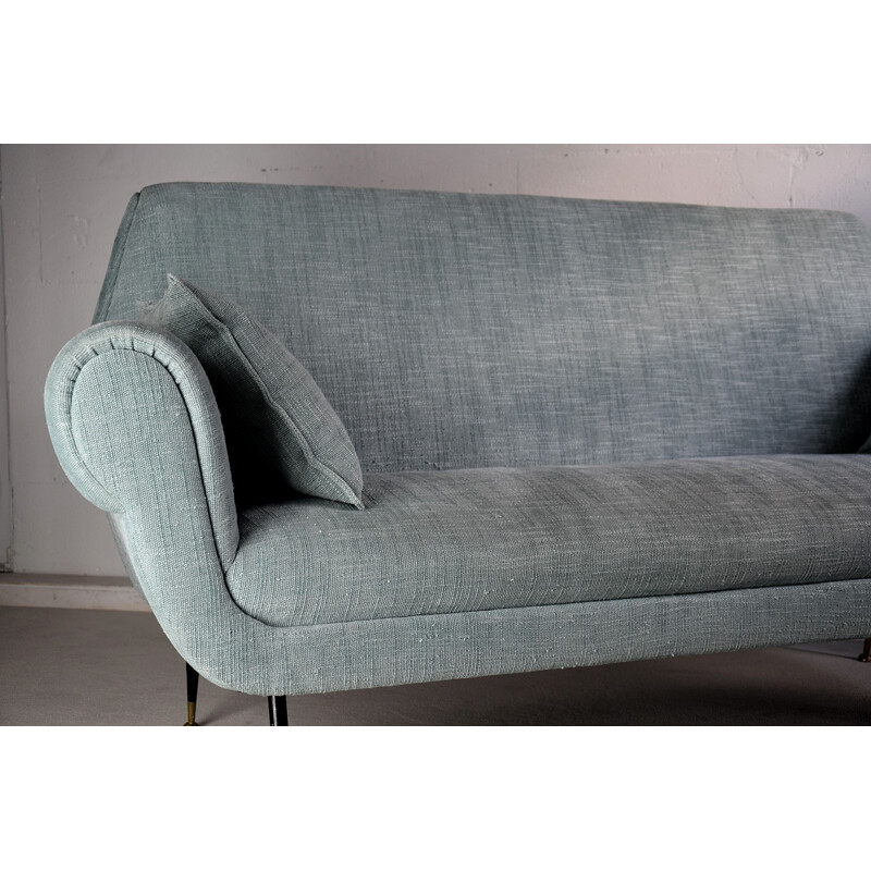 Minotti Light Green vintage Sofa by Gigi Radice, 1950s