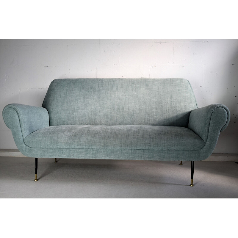 Minotti Light Green vintage Sofa by Gigi Radice, 1950s