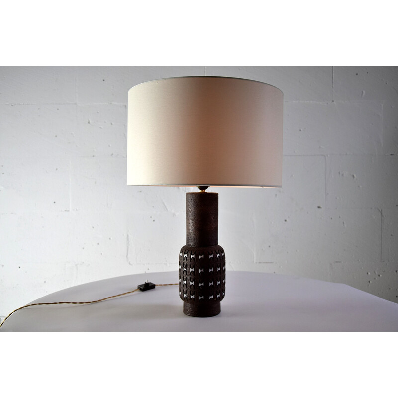 Vintage ceramic table lamp by Aldo Londi for Bitossi, Italy 1960