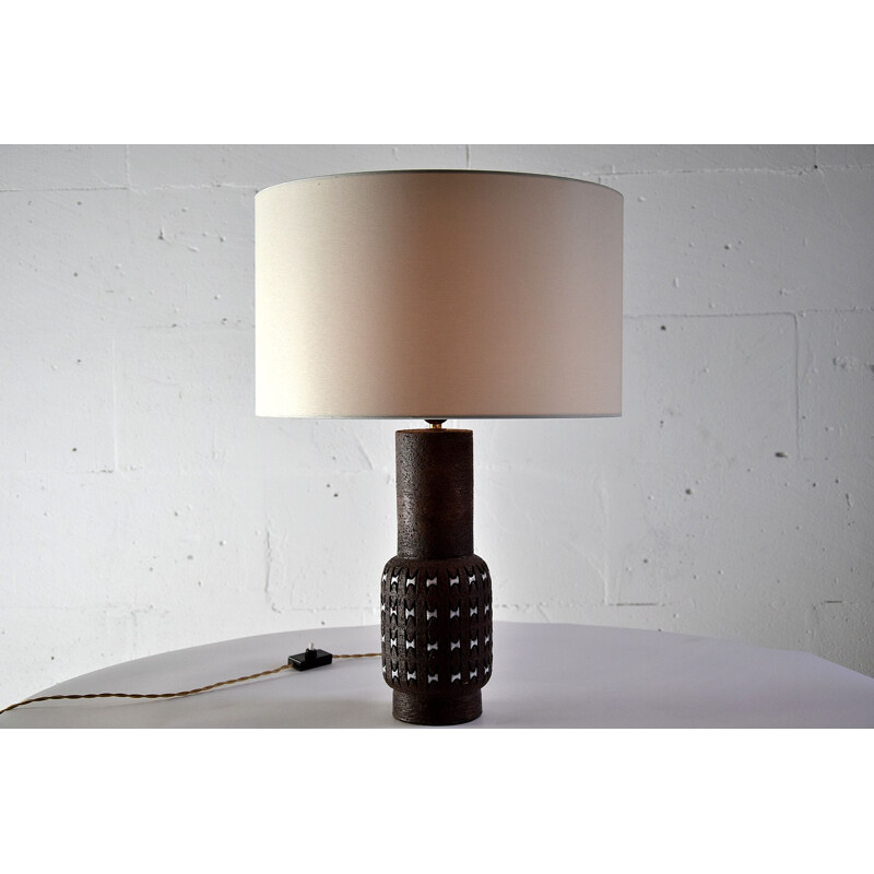 Vintage ceramic table lamp by Aldo Londi for Bitossi, Italy 1960