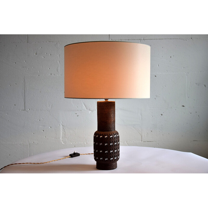 Vintage ceramic table lamp by Aldo Londi for Bitossi, Italy 1960