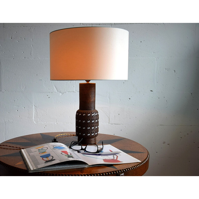 Vintage ceramic table lamp by Aldo Londi for Bitossi, Italy 1960