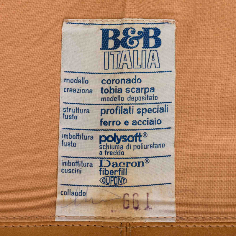 Canapé en cuir de Tobia & Afra Scarpa pour B&B Italia, 1970