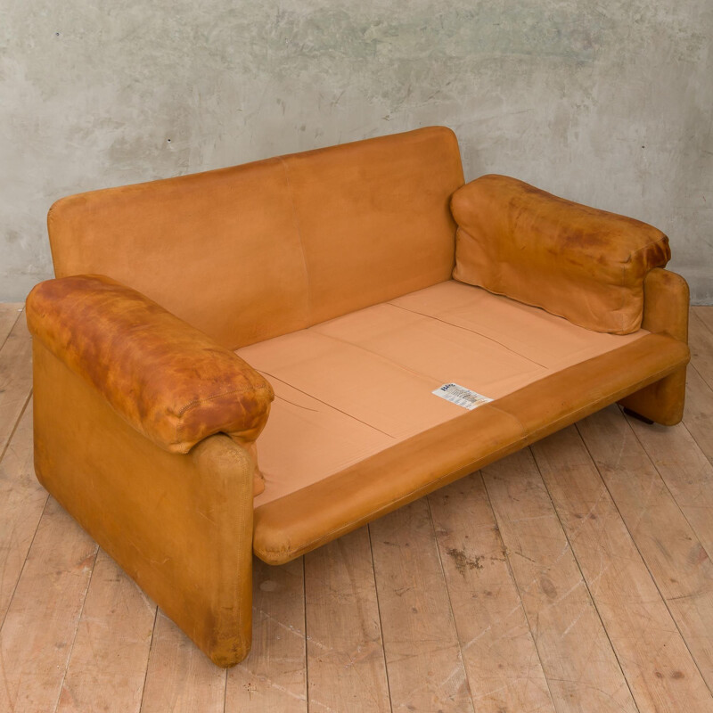 Leather vintae sofa by Tobia & Afra Scarpa for B&B Italia, 1970s