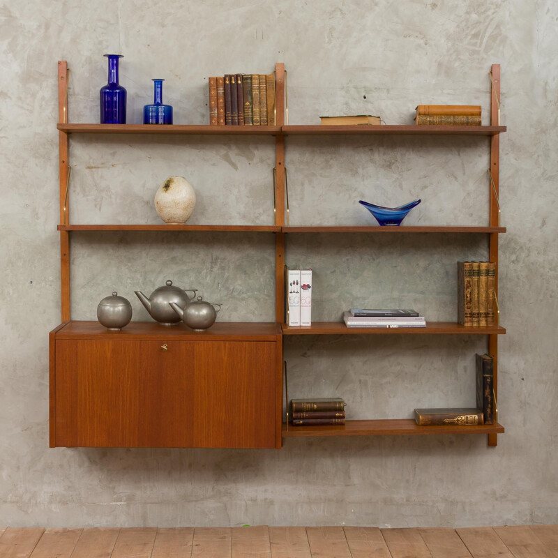 Teak vintage wall shelf by Preben Sorensen for Randers Møbelfabrik, 1960s