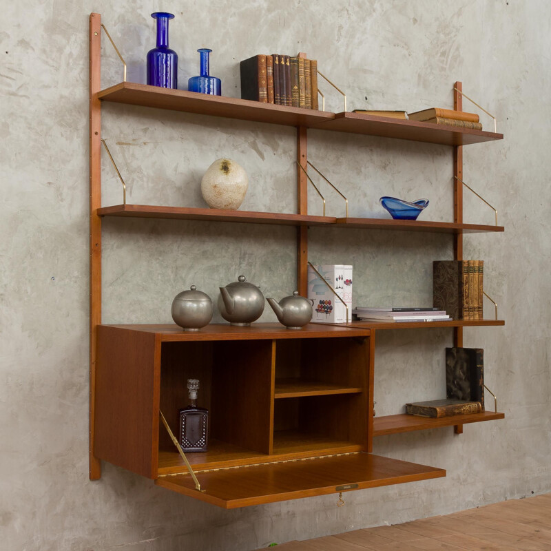 Teak vintage wall shelf by Preben Sorensen for Randers Møbelfabrik, 1960s