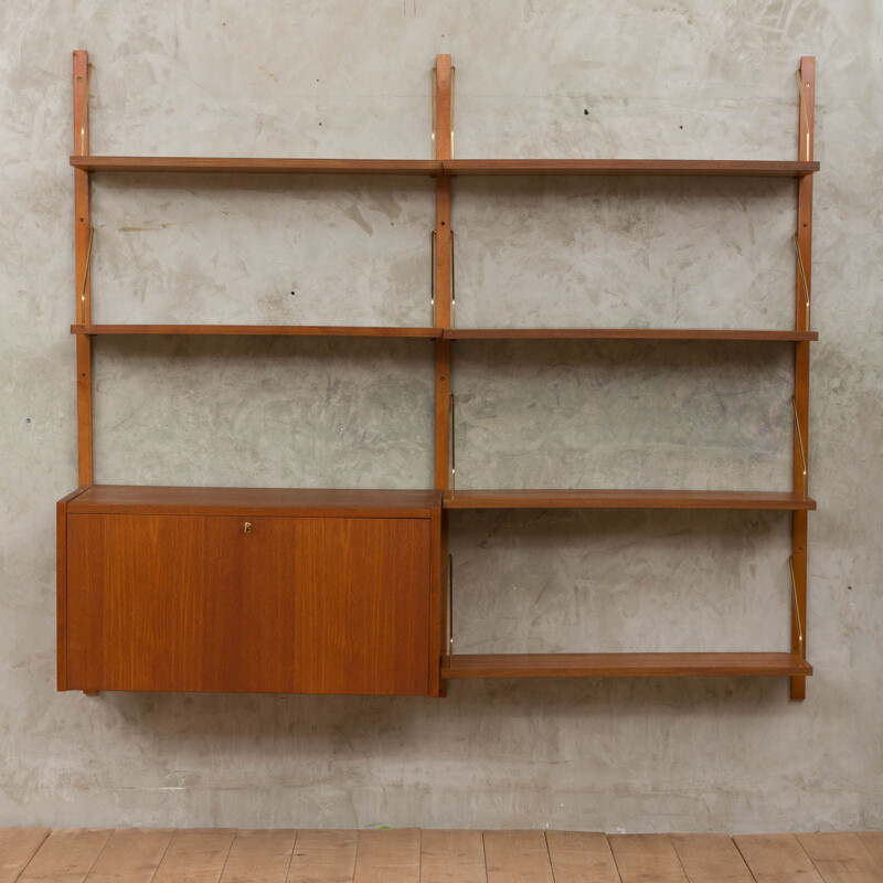 Teak vintage wall shelf by Preben Sorensen for Randers Møbelfabrik, 1960s