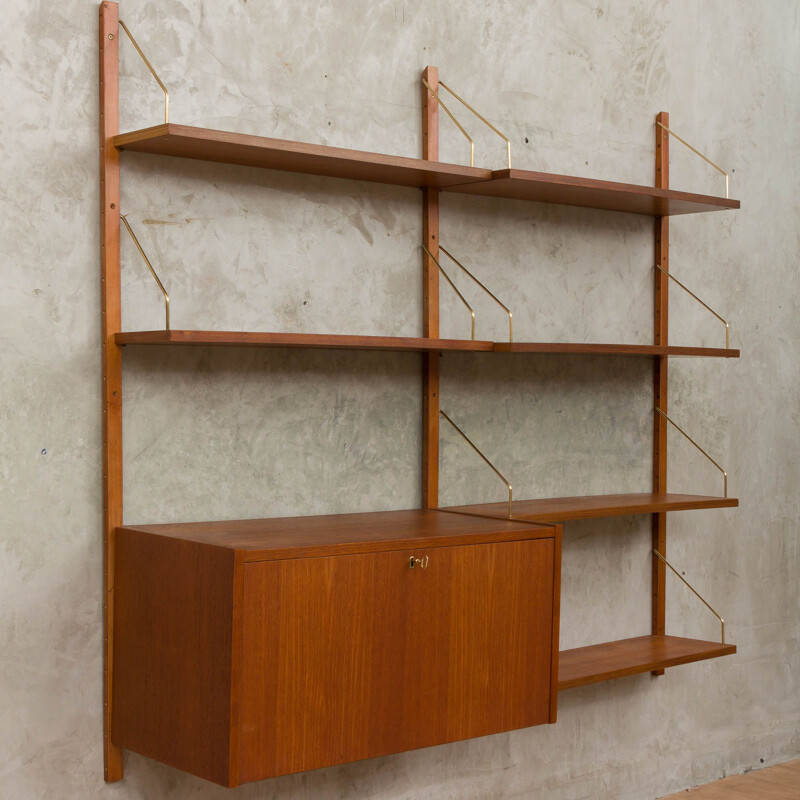 Teak vintage wall shelf by Preben Sorensen for Randers Møbelfabrik, 1960s